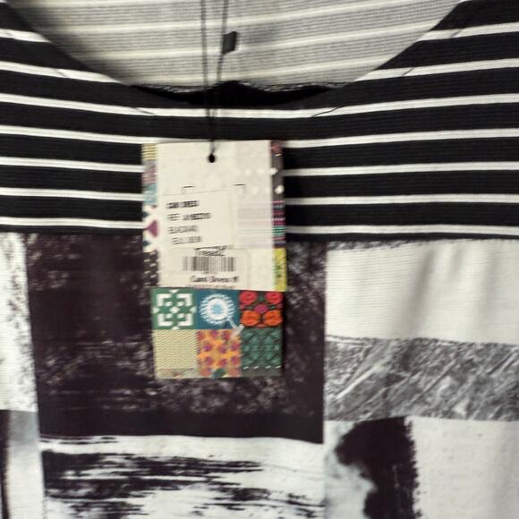 Smash! Graphic Patchwork‎ Print Dress NWT Size L Floral Stripe Colorblock Artsy - Picture 6 of 11